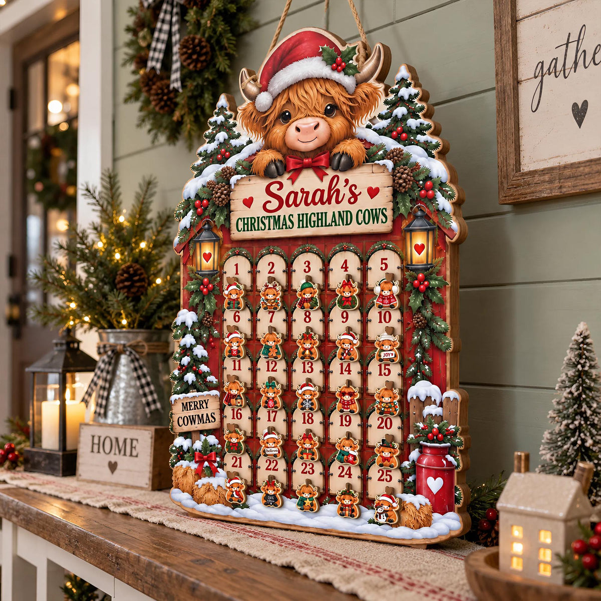 Personalized Highland Cow Wooden Advent Calendar: Custom Name, Hanging Ornaments c3354dfb-5be6-4e1a-b9cc-5041a77eb1e4-il_fullxfull.8503199362_h6et.jpg