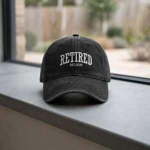 Retired Hat Funny Retirement Gift Cap, Custom Embroidered Snapback, Retirement Party Gift for Men & Women