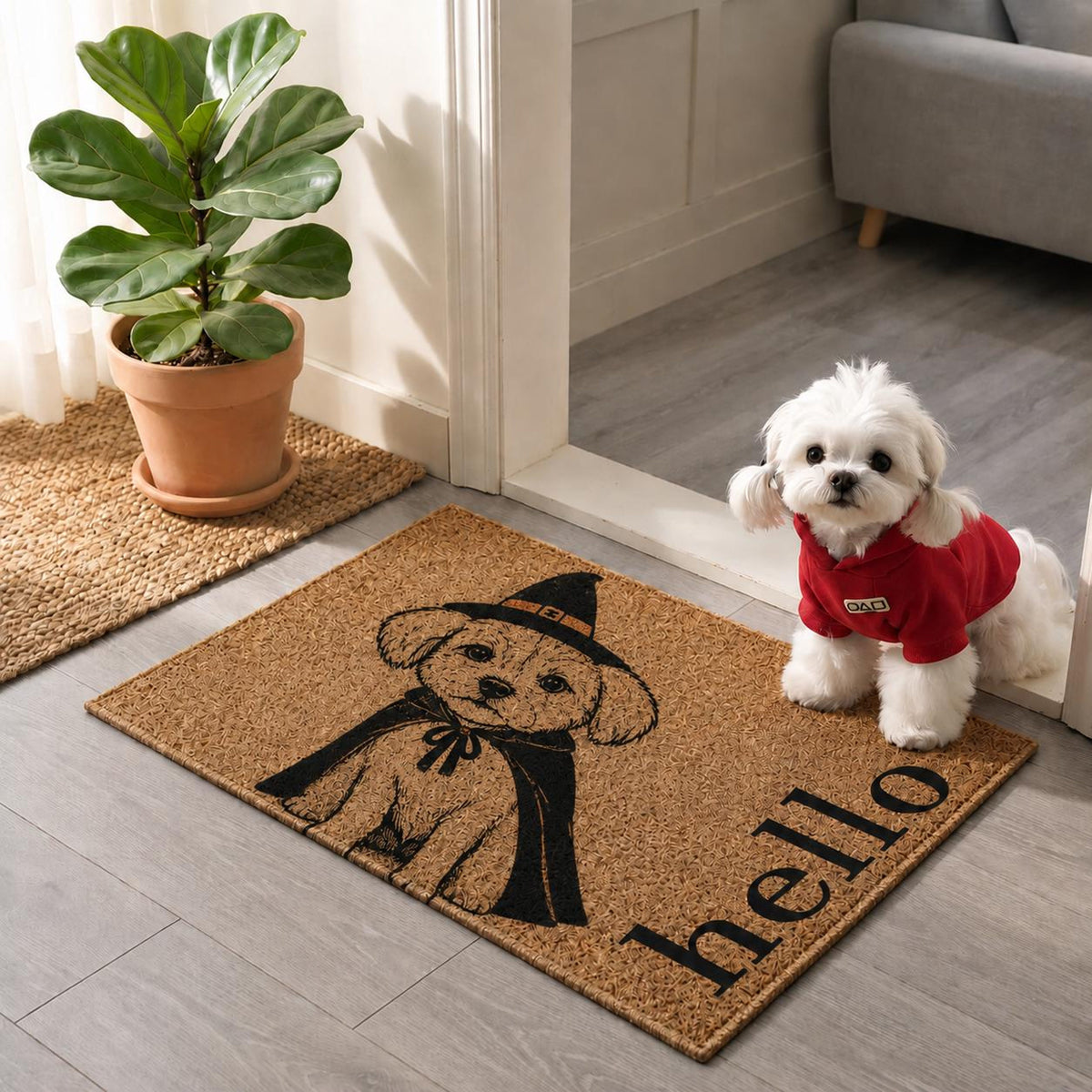 Personalized Halloween Pet Doormat, Custom Cat & Dog Welcome Mat, Witch Pumpkin Pet Doormat, Fall Front Porch Decor Gift, Custom Pet Doormat c34683ff-aa60-4616-a03f-c2dc1fd1425f-2.jpg