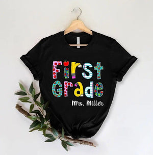 Custom Teacher Shirt,1st Grade Teacher Team Shirt,Personalized School Gift,Customized Name Teacher Tee,First Grade Shirt,Elementary Teacher