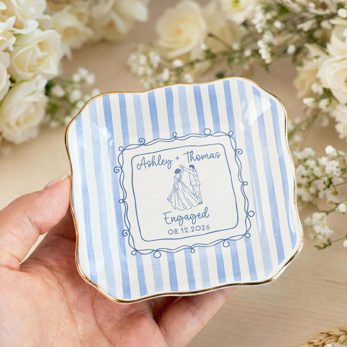 Personalized Engagement Ring Dish, Ceramic Jewelry Tray with Couple Names, Heart Trinket Tray for Wedding Gift c34d91b4-b2b2-4804-9b76-3d267c8727d3-2.jpg