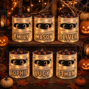 Personalized LED Halloween Trick Or Treat Bag, Custom Name Mummy Candy Bucket, Light Up Halloween Basket For Kids c34df667-8b64-4fac-b04d-4eb47694a0bf-dfg-1-.webp