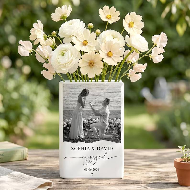 Personalized Photo Engagement Gift, Custom Engaged Ceramic Book Vase, New Engaged Couple Gift, Photo Wedding Engagement Gifts For Couple c34e7a37-d661-4452-80a1-58e289ff96a4-hghghg-7-.jpg