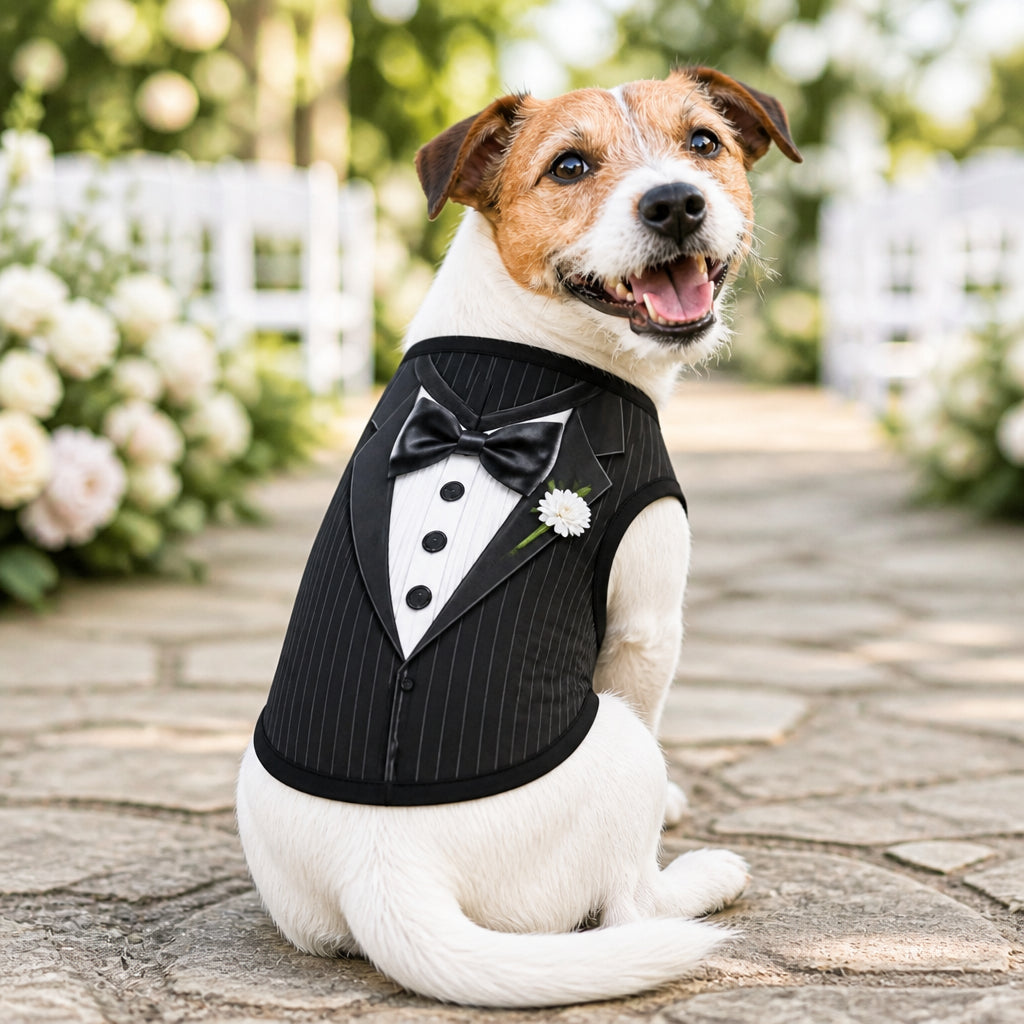 Wedding Tuxedo Print Dog Suit – Formal Pet Outfit - 3D V-neck Sleeveless Pet Suit c356f2dd-a98d-4fe6-bfd7-68a008f52f53.jpg