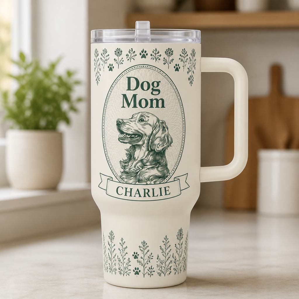 Dog Mom Cameo 40oz Tumbler – Personalized Pet Name - Personalized 40 oz Stainless Steel Tumbler c366acb3-b25f-4324-bd0a-1e4710059244.png