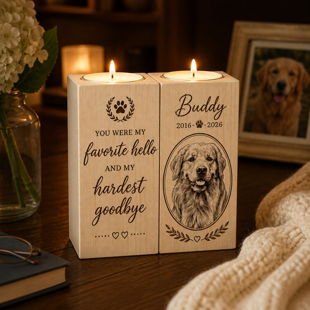Pet Memorial Candle Holder – Favorite Hello, Hardest Goodbye - Personalized Candle Holder c36e3968-5927-4b41-aa65-2a1f203080d3.jpg