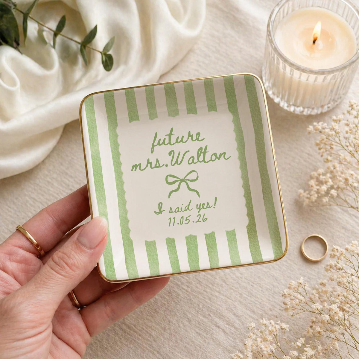Custom Engagement Gift for Friends Besties, Future Mrs Jewelry Tray, Personalized Ceramic Ring Dish, Bridal Shower, Engaged Couple Newlywed c37ccff2-44c2-4d33-838f-61dae0eead5b-banner-6.jpg