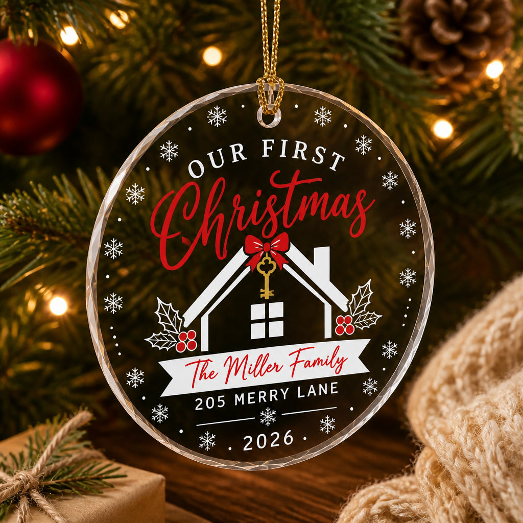 Our First Christmas In Our New Home - Personalized Acrylic Ornament - Personalized Transparent Acrylic Ornament c388cf00-774b-448d-94b0-4bde550e9471.jpg