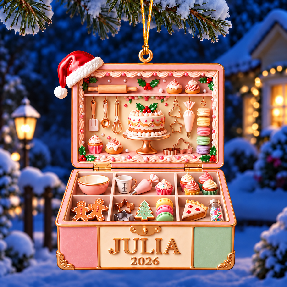Santa's Favorite Baker Ornament - Custom Name Gifts For Bakers, Love Baking, Cooking, Cheft c3945e17-7870-436d-bb4c-3df61163f57f-V-t-trang-tr-h-ng-JULIA-2026.png
