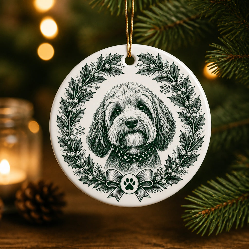 Custom Pet Portrait Holiday Wreath Ornament (Engraved Style) - Personalized Ornament c3a596d1-7deb-4116-a2b0-7e145ac0ede4.jpg
