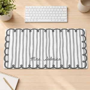 Custom Name Scalloped Stripe Desk Mat, Pastel Stripe Keyboard, Wavy Edge Preppy Workspace Decor, Gift for Teacher, Back to School Gift c3b179cb-360f-4e2d-81dc-0d8ad7558e30-14.jpg