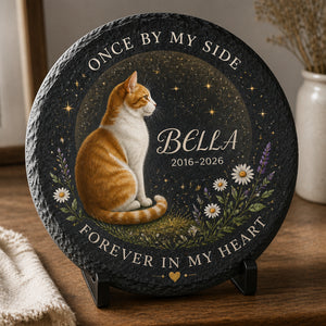 Cat Memorial Slate Stone – Once By My Side – Personalized Name & Years - Personalized Slate Memorial Stone c3d85d39-c13f-4922-ada2-dc6aee925e3a.jpg