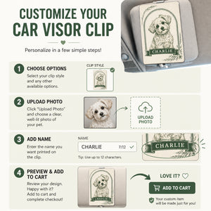 Custom Pet Cameo Car Visor Clip - Photo to Engraved Art + Name - Personalized Car Visor Clip c4008d52-df81-4a9b-a5cb-8d1adfee4aba.jpg