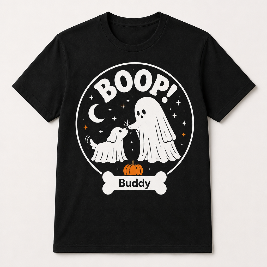 Boop Ghost Dog Personalized Name Tee - Personalized T-shirt c4349885-fd45-4727-9b24-4ef25fcac8f2.png