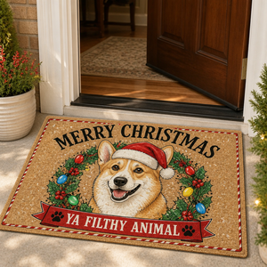 Corgi Merry Christmas Ya Filthy Animal Doormat - Personalized Doormat c44146de-1cc8-4953-b144-be11d243107f.png