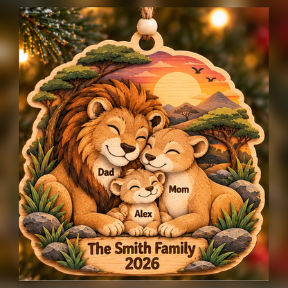 Personalized Lion Family Layered Wood Christmas Ornament, Custom Family Name Lion Ornament, Safari Animal Family Keepsake, Christmas Gift 2026 c446fa77-1a23-497f-8715-aea81e4f4695-lion_family_3_members_2026_1200.png