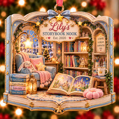 Personalized Storybook Nook Christmas Ornament – Custom Name & Year, Fairy Tale Book Lover Gift for Girls, Reading Christmas Keepsake c4671e87-984d-4982-b652-14c102c9cf36-Lily-s-Magical-Storybook-Nook-1-.png