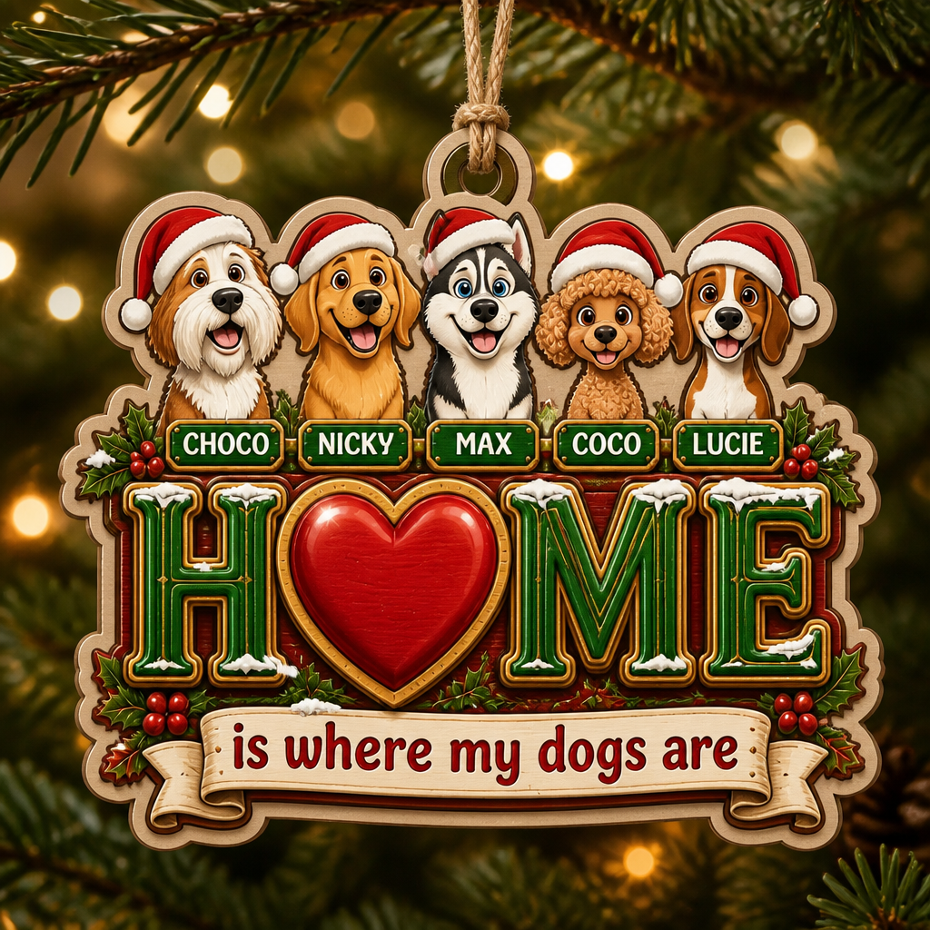 Home Is Where My Dogs Are - Custom Pet Photo Wreath Wood Ornament - Personalized 3-Layered Wood Ornament c4b5f587-3a8e-4604-9c56-01664f87ee9f.png