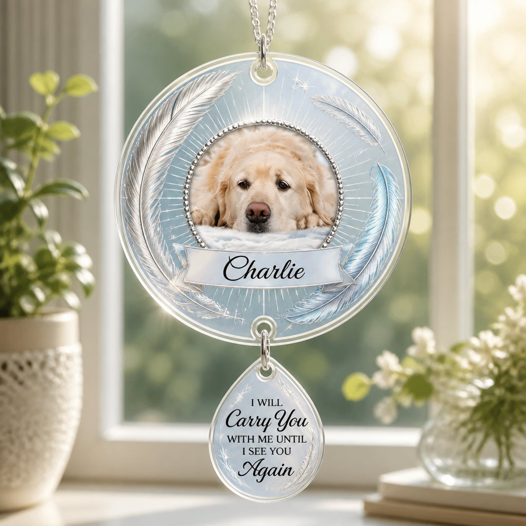 Angel Halo Pet Memorial Suncatcher with Photo & Charm - Personalized 1 Layered Suncatcher with Charm c4bd9665-72bf-43e9-862c-e8146e0451cb.png