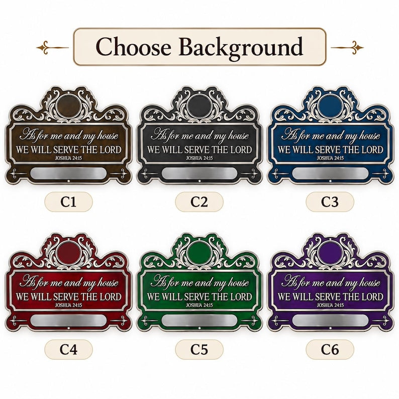 Personalized Christian Family Metal Sign, We’ll Serve the Lord Door Sign, Custom Religious Home Decor, Christian Housewarming Gift c4dfa296-0176-466a-b6f7-c404c83acf6e-bn4.jpg