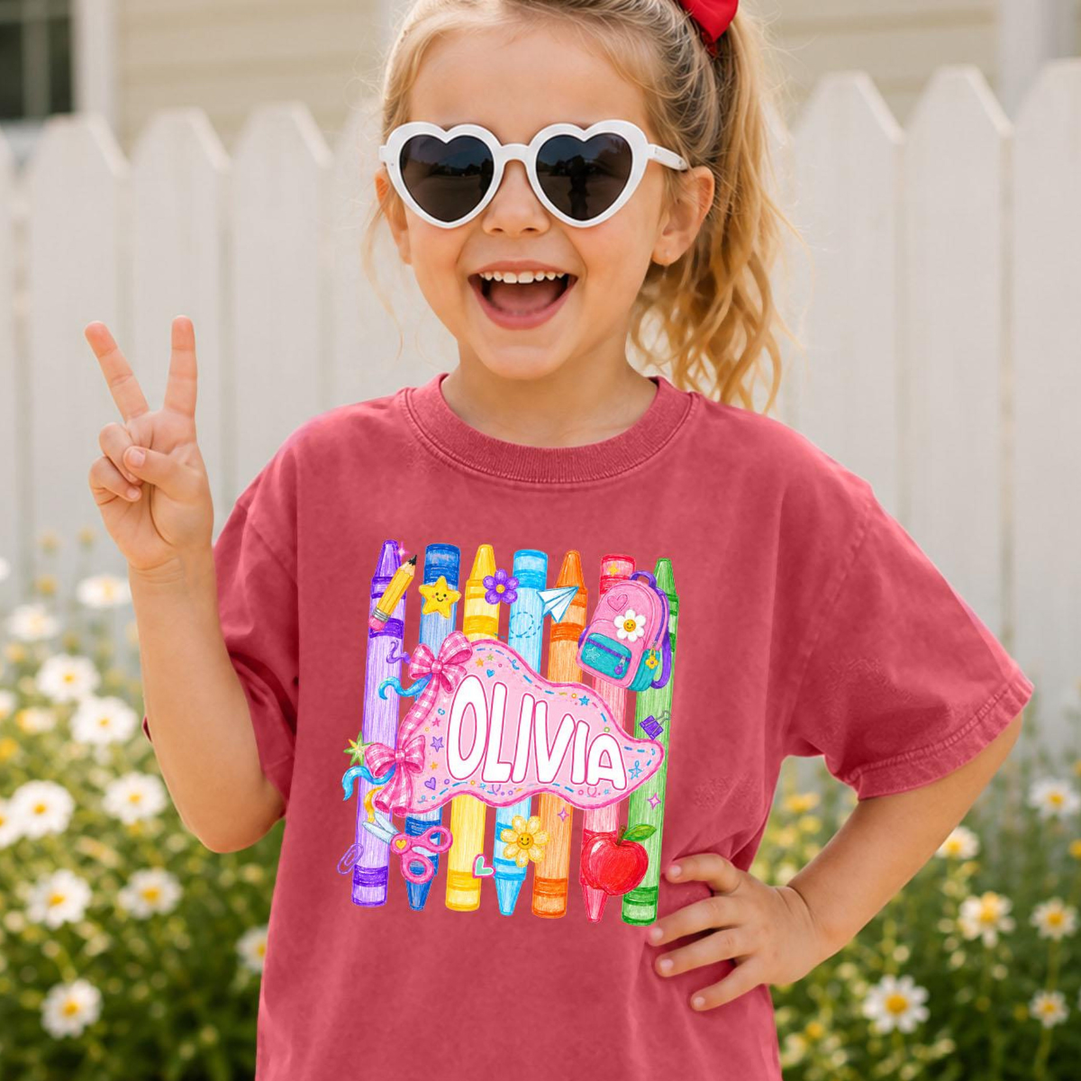 Custom Girls Back to School Shirt, Coquette School Top, Cute Pre K Kindergarten Shirt, First Day Of School Pennant, Kids Name Toddler Tee c4e86838-39f5-4cd2-bf71-e4d0a267c849-8.png