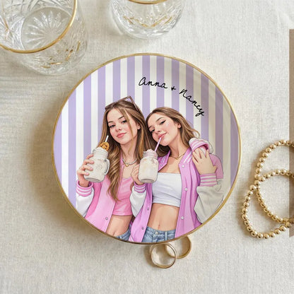 Personalized Friend Photo Ring Dish, Watercolor Portrait Keepsake, Custom Friendship Gift c4f8dd41-e092-4974-bbc4-277632de5f27-gfgfg-6-.webp