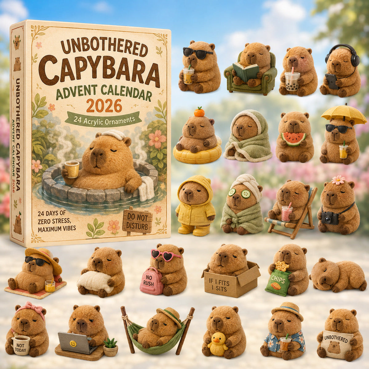 Unbothered Capybara Advent Calendar 2026 - 24-Day Festive Countdown, Acrylic Charms Blind Box - Gift For Capybara Lovers c4fdeee4-dab6-499a-9a44-ec3bc636e3a6-capybara.jpg