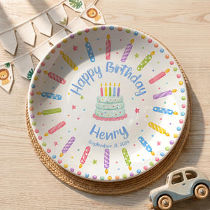 Personalized Birthday Plate, Custom Cake Candle Plate, Colorful Birthday, Kids Birthday Gift, Party Plate, Birthday Serving Tray c5087874-ac44-4fa7-b8f3-eee01211abc5-4.jpg