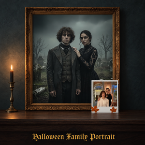 Personalized Halloween Family Portrait Canvas – Custom Gothic Couple & Pet Wall Art from Photo c50db7e9-5e2a-4858-aa3d-ad542e194035-Ch-n-dung-gia-nh-Halloween-huy-n-b-.png