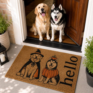 Personalized Halloween Pet Doormat, Custom Cat & Dog Welcome Mat, Witch Pumpkin Pet Doormat, Fall Front Porch Decor Gift, Custom Pet Doormat c51a12e5-327f-481a-a91d-87860454d722-1.jpg