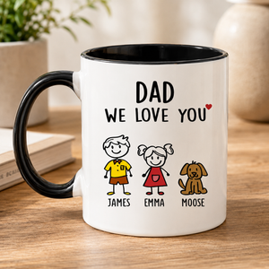 Dad Gift For Dad Birthday Gift, Dad Mug, Fathers Day Gift From Daughter Son Kids Wife Dad Christmas Gift Funny Coffee Cup Personalized Stick