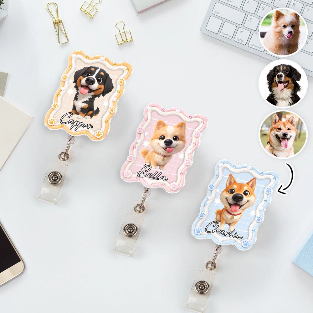 Pet Portrait From Photo - Personalized Acrylic Badge Reel - Gift For Per Lovers c5325993-1008-4704-89d3-fbfef02d6b27-1.webp