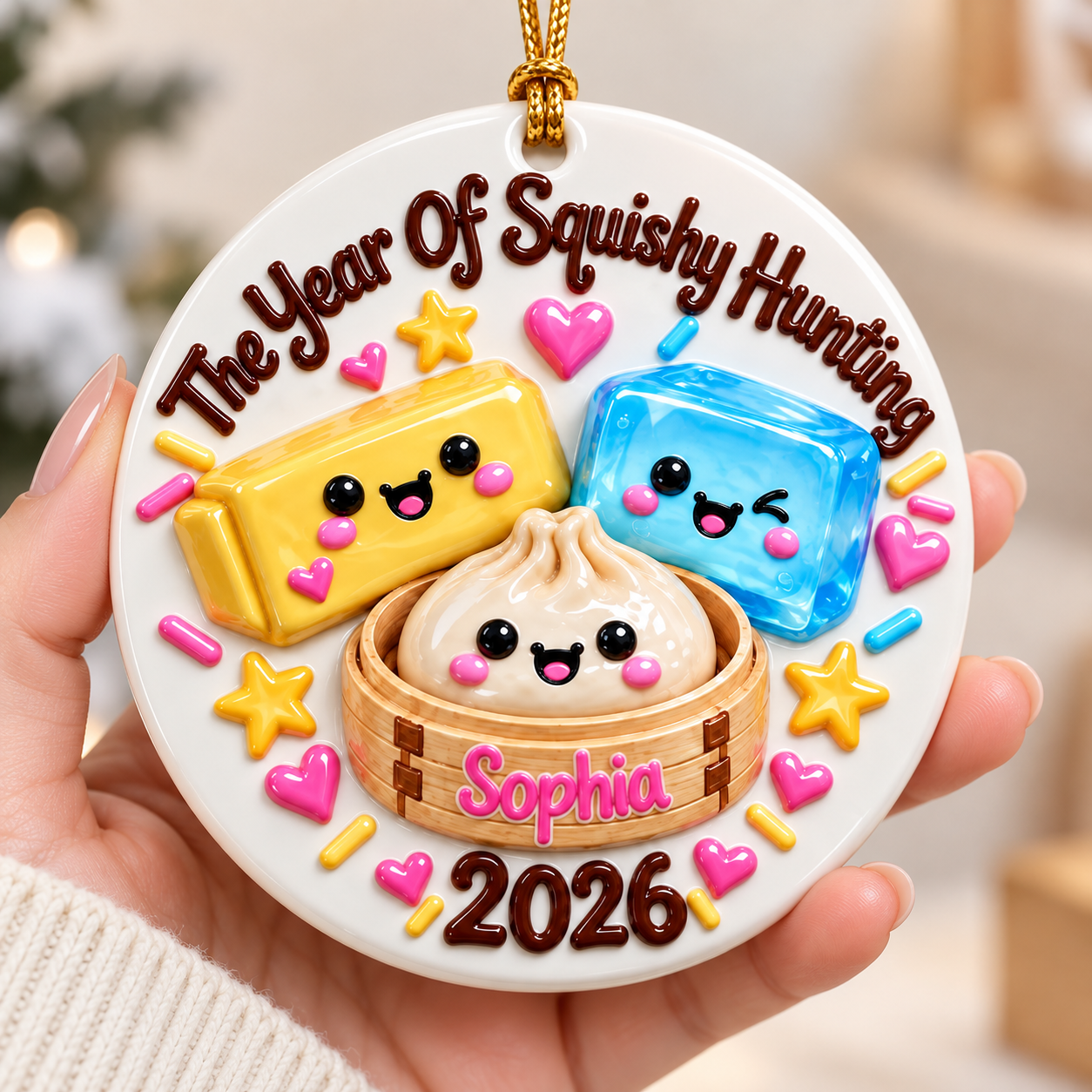 Personalized The Year Of Squishy Hunting Christmas Ornament, Kids Name Ornament,Viral Dumpling Squishy Gift, Squishy Christmas Ornament 2026 c54589ca-ef51-421f-ac3e-45951f702122-054ebf3e-4afe-42a9-832f-228f1441d4f7.png