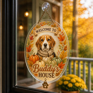 Custom Fall Pet Portrait Garden Flag – Welcome To [Name]'s House - Personalized 1 Layered Suncatcher with Charm c5751d3e-3e38-49fe-896e-c4df79681704.jpg