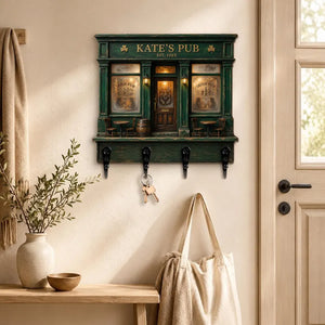 Personalized Irish Pub Key Holder, Custom Family Bar Sign, Shamrock Wall Key Rack, Rustic Entryway Decor, Housewarming Gift c5810077-4f5e-40b8-892a-c85007cb1f84-ew-4-.webp