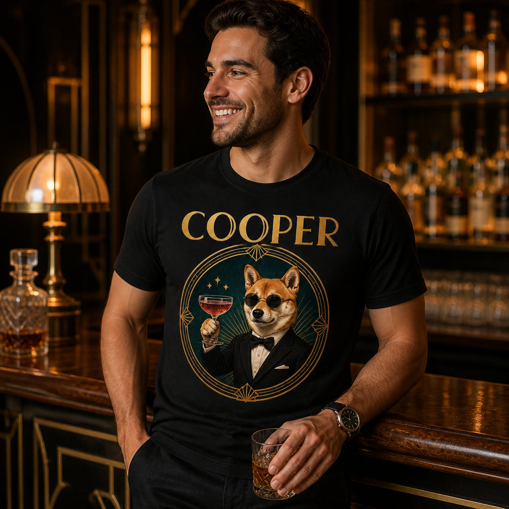 Art Deco Speakeasy Dog – Custom Pet Name Tee - Personalized T-shirt c5904bd9-d479-4c98-be24-fbb3c92cb3d4.jpg