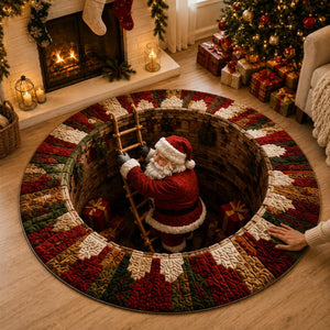 Santa Claus 3D Illusion Round Rug, Spiral Staircase Christmas Vortex Floor Mat, Non Slip Xmas Area Rug, Holiday Home Decor Gift c5931c97-b5b8-483c-9f7d-1797b1ea440e-3.jpg