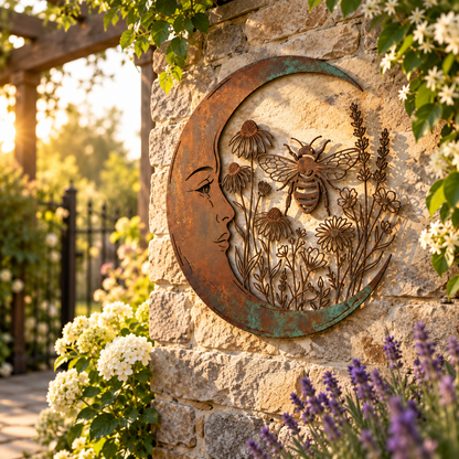 Crescent Moon Bee Wall Decor, Wildflower Garden Art, Rustic Outdoor Metal Sign c59a5bb4-b737-4736-870b-5acf6fde0c0b-98373ff6-e8f7-4b77-9f63-160284bf240a.png