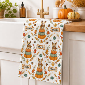 Autumn Pup Name Pattern Kitchen Towel - Personalized Kitchen Towel c59ef8f8-26d1-4b0b-aeb2-ad915a289f06.jpg