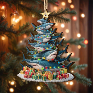 Shark Christmas Ornaments, Sea Life Ornaments, Christmas Tree Hanging,2 Layer Wooden Ornament, Ocean Christmas Decor, Gift for Shark Lover c5ab3d85-a6e8-4b80-bc1e-2055ffb4499e-4.jpg
