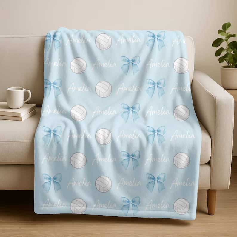 Personalized Volleyball Blanket with Name,Custom Team Bows Blanket,Cozy Sport Throw,Kids Name Blanket,Girls Volleyball Gift,Girls Team Merch c5b8eb11-d569-46da-b80d-39514a91be61-ghh-4-.jpg