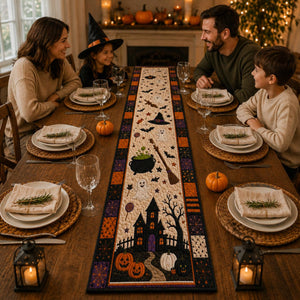 Halloween Quilted Table Runner, Haunted House Pumpkin Ghost Table Runner, Farmhouse Fall Table Decor, Kitchen Dining Room Decoration c5ca1d39-8eae-4483-a2b0-19c357264302-5.jpg