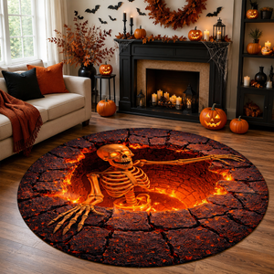 Inferno Skull Round Rug: Flaming Skeleton Illusion Carpet, Lava Stone 3D Gothic Bedroom Decor c5e14b86-87fe-47a2-abab-c6c34860b706-banner-2.png