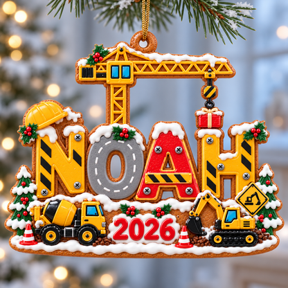 Personalized Construction Christmas Ornament 2026 – Custom Name with Excavator, Crane and Cement Mixer, Christmas Gift for Kids c5e4bdc8-f539-4537-9f45-537a33f9ea8c-Noah-s-2026-Gingerbread-Construction-Ornament.png
