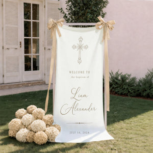 Custom Baptism Welcome Banner, Cross Ceremony Decor c5f03495-1266-4b43-992f-8cdaed94746d-4.jpg