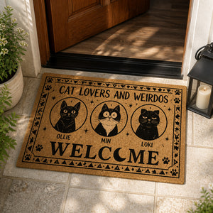 Cat Lovers And Weirdos Welcome — Custom 3-Pet Doormat - Personalized Doormat c5f4d6c5-d449-43d7-af58-276a6d333412.jpg