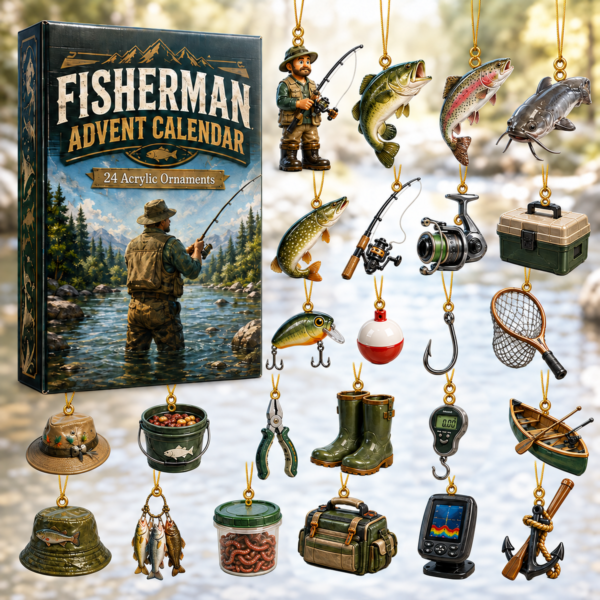 Fisherman Advent Calendar 2026 - 24-Day Festive Countdown, Acrylic Charms Blind Box - Gift For Fishing Lovers c60bc47d-179f-4d24-8341-63826a716749-fisherman-box-charms.png