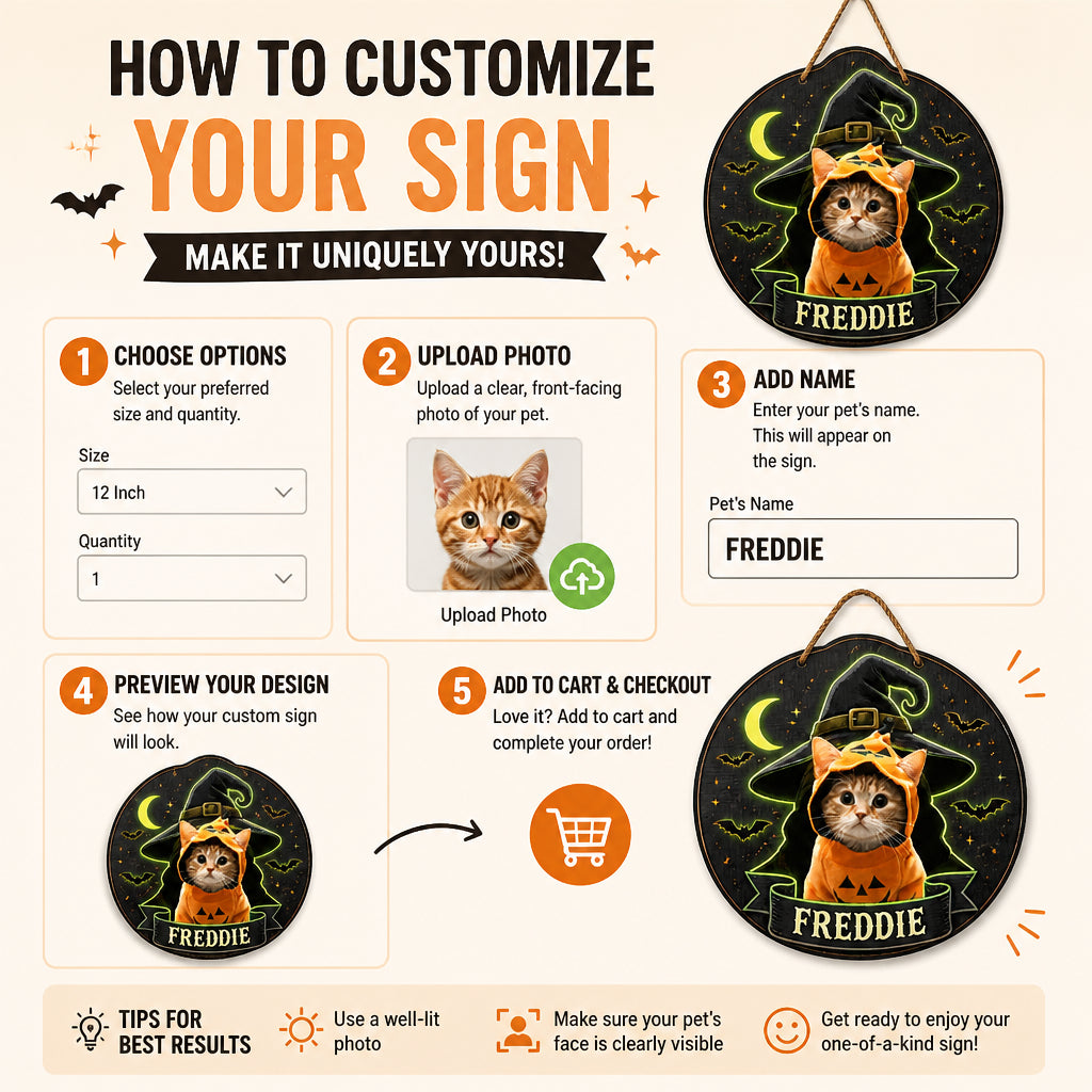 Halloween Pet Photo Wood Sign – Witch Hat Edition - Personalized Wood Sign c6109c0b-ebfc-4033-9ac0-b4445e567d94.jpg