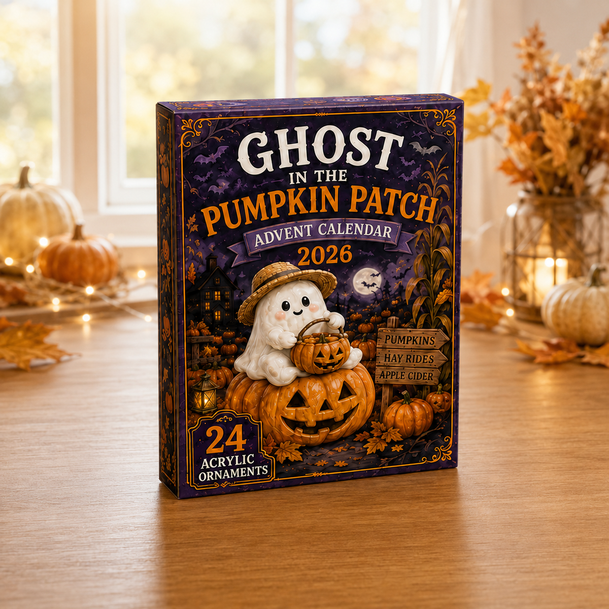 Ghost in the Pumpkin Patch Advent Calendar 2026 - 24-Day Festive Countdown, Acrylic Charms Blind Box - Gift For Family & Friends c6133db4-6e17-4be2-addf-e9a20376aa3f-box.png