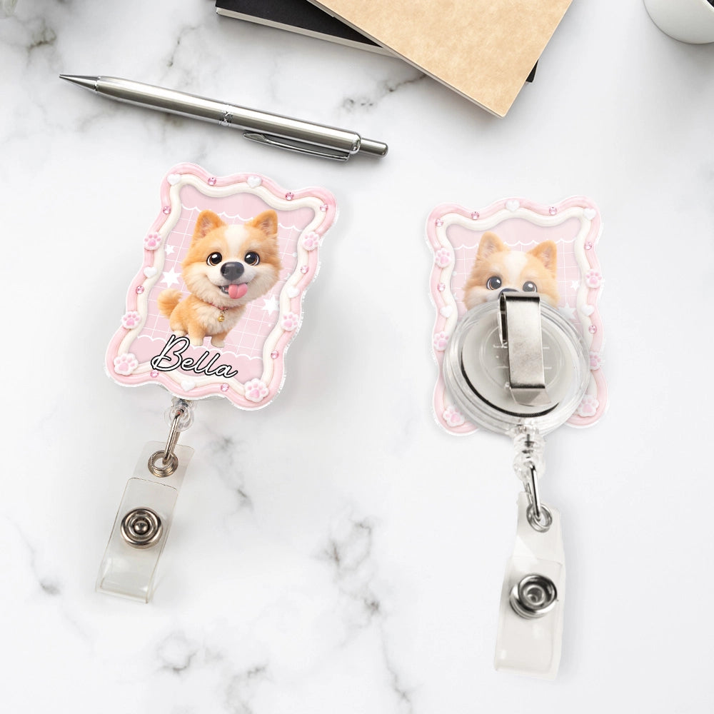 Pet Portrait From Photo - Personalized Acrylic Badge Reel - Gift For Per Lovers c613f3fa-0f22-493a-b117-2c5b14212a1d-4.webp